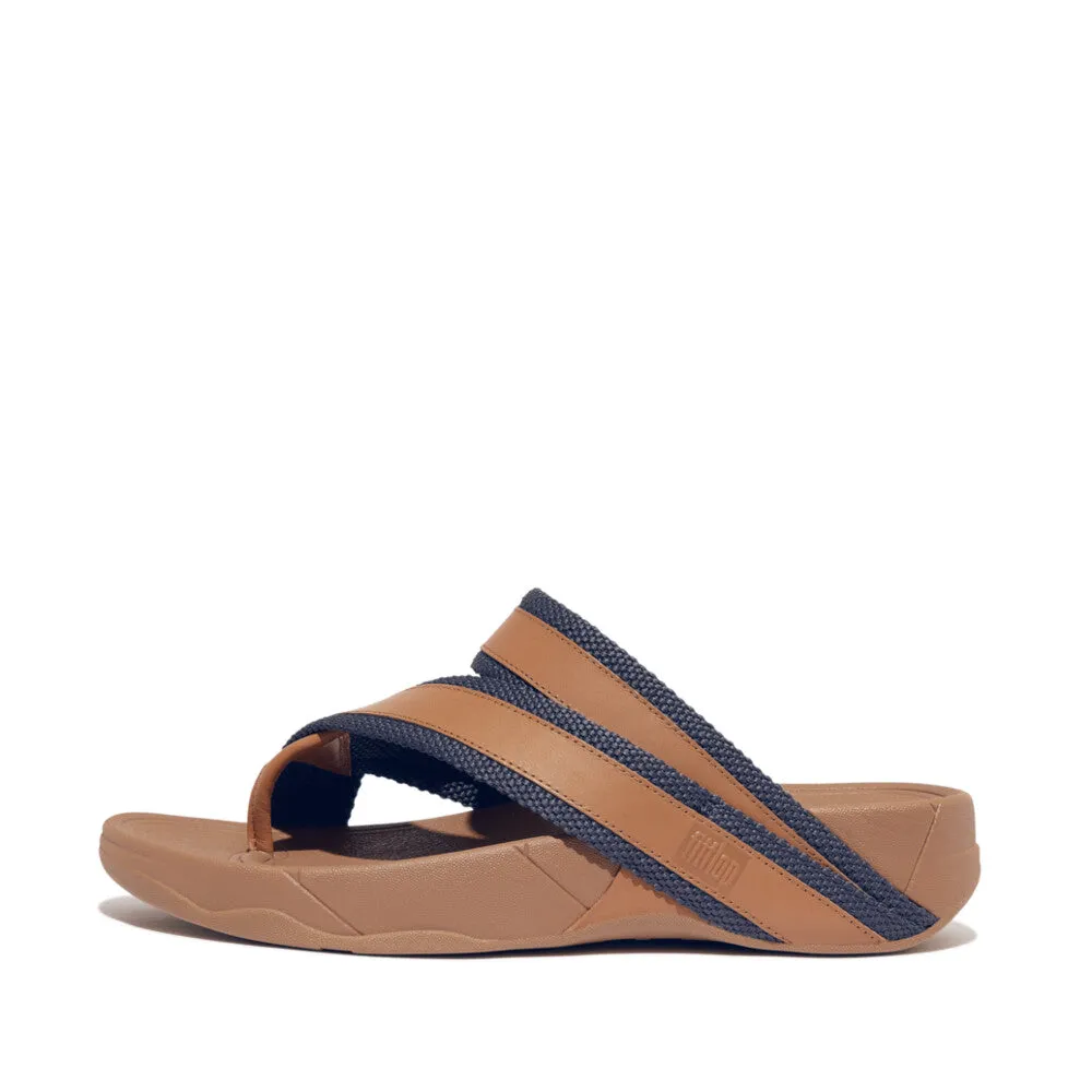 Mens Clip-Toe Webbing/Leather Sling Sandals - Premium Quality Toe-Post Design