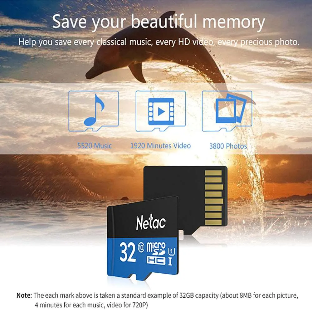 16-128GB Class 10 TF Card Flash for Smart Phone Memory and CCTV Camera & DVR Mass Data Storage