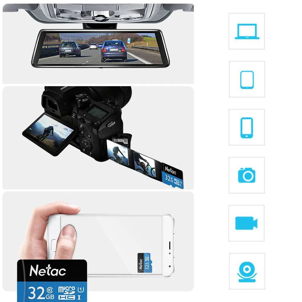 16-128GB Class 10 TF Card Flash for Smart Phone Memory and CCTV Camera & DVR Mass Data Storage