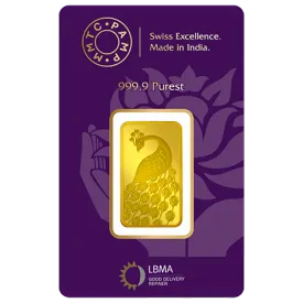 20 GM GOLD BAR PEACOCK 24K (999.9)