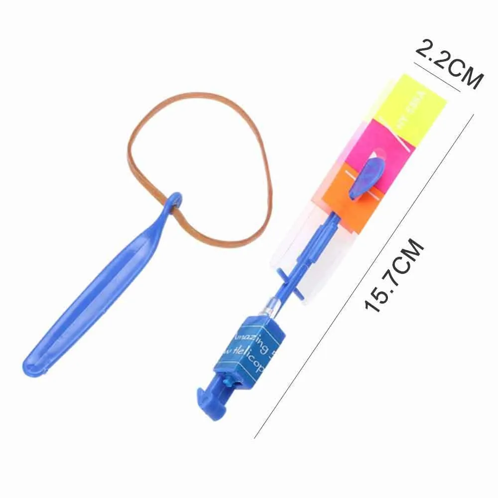 5Pcs Outdoor Shining Rocket Flash LED Elastic Helicopter Rotating Flying Toy Arrow Gift Children Fairy Catapult Luminous Toys