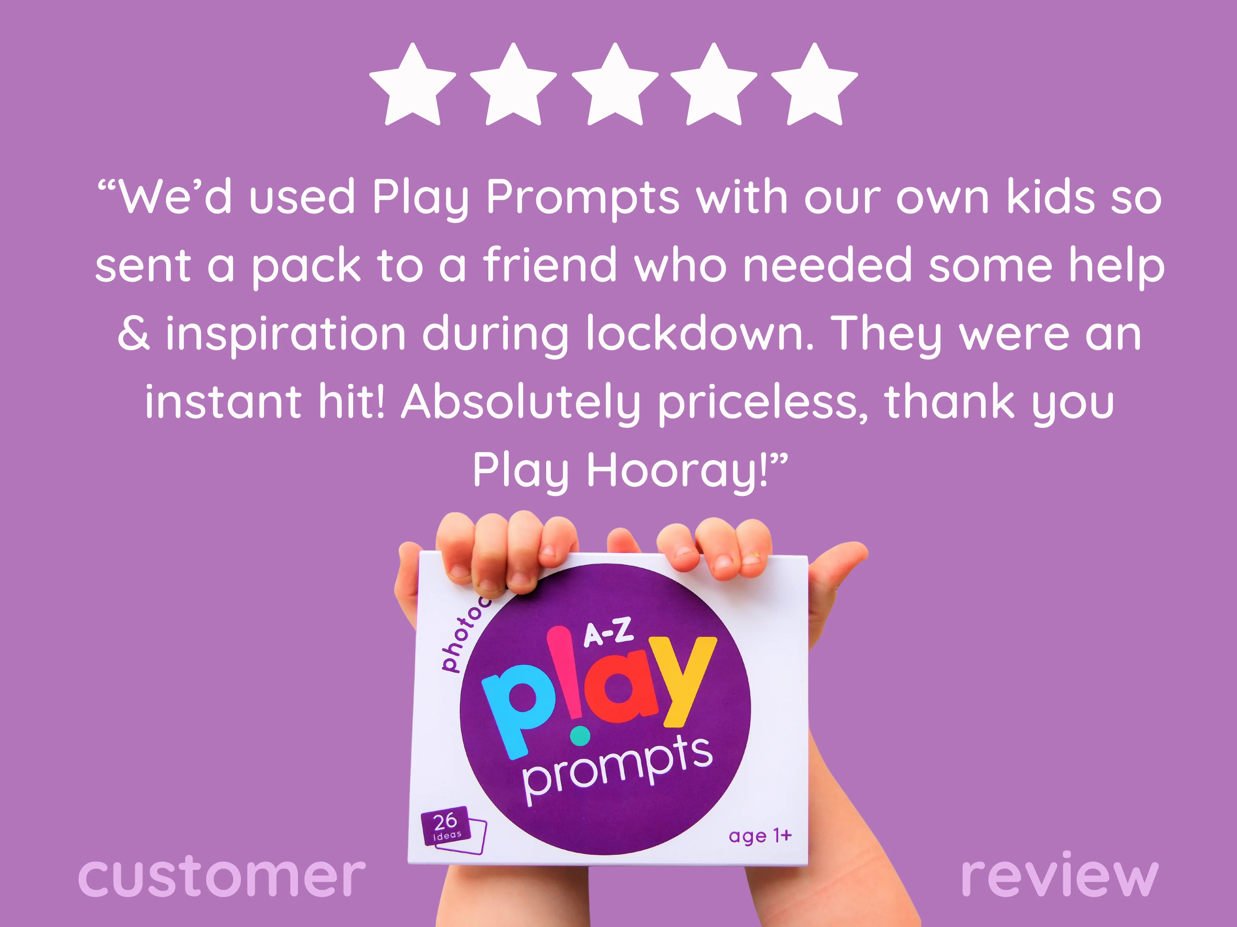 A-Z of playPROMPTS printable activity cards for kids aged 1 