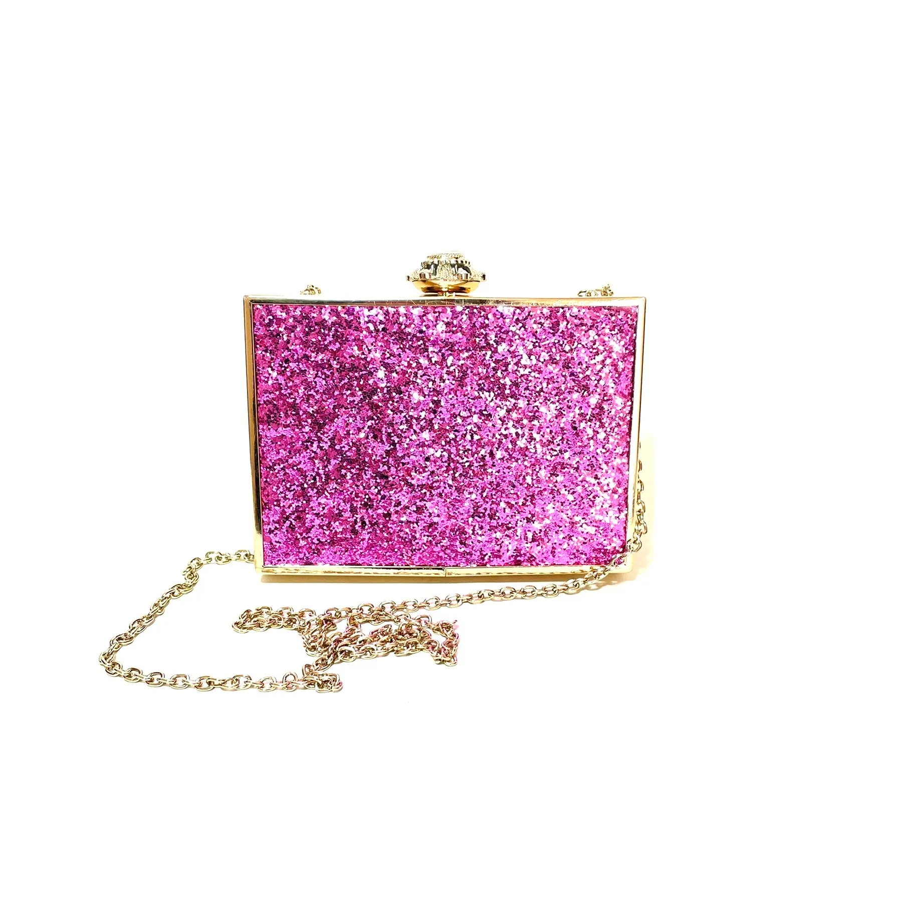 ALDO Gold Rhinestones Box Clutch | Pre Loved |