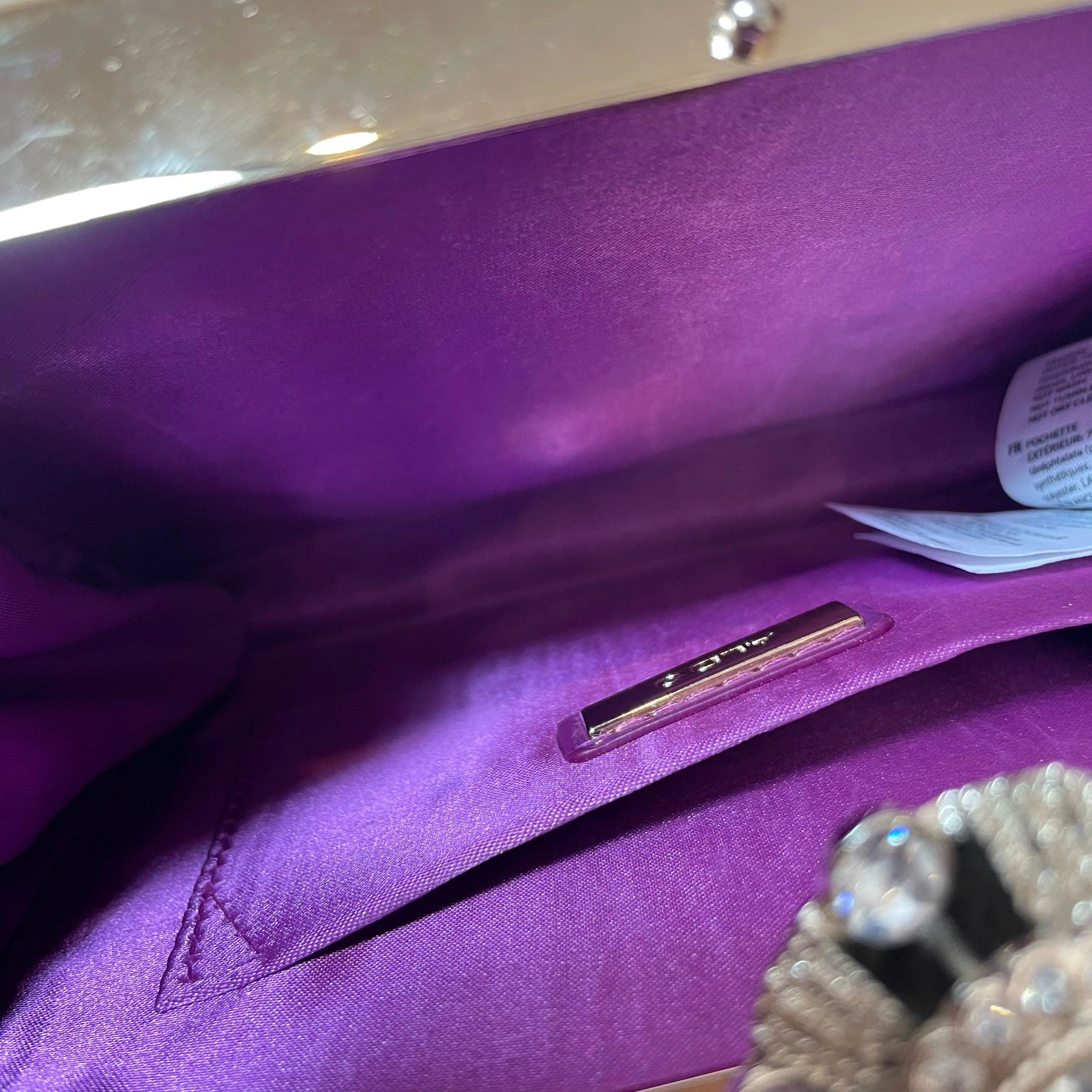 ALDO Gold Rhinestones Box Clutch | Pre Loved |