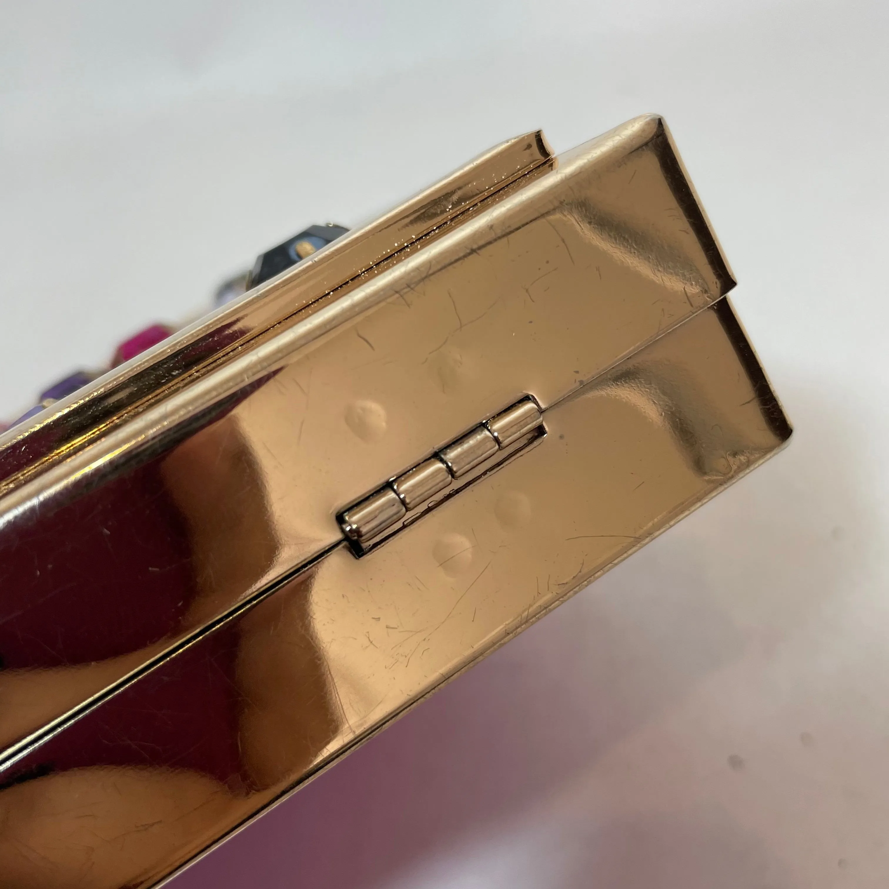 ALDO Gold Rhinestones Box Clutch | Pre Loved |