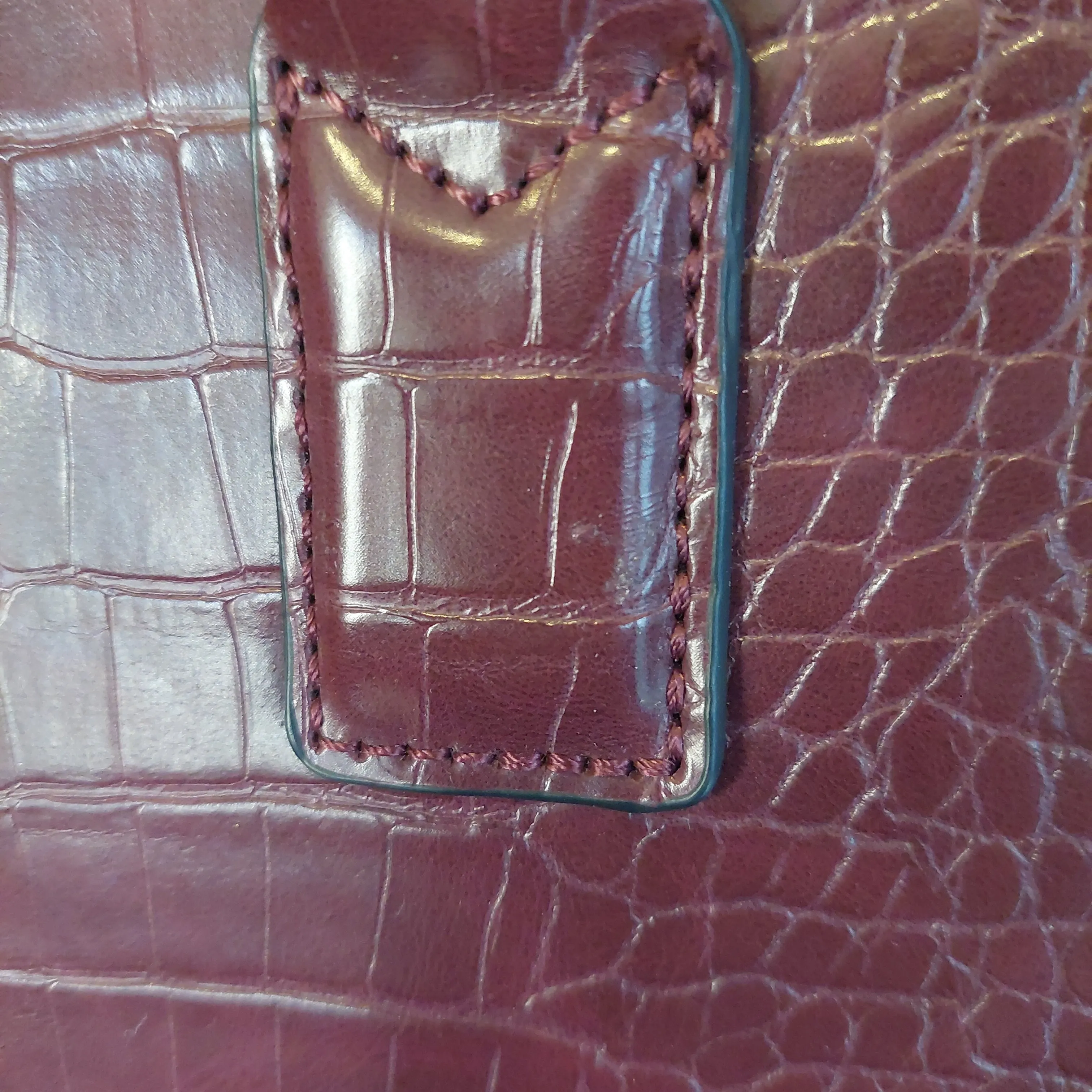 ALDO Maroon Croc Textured Satchel | Pre loved |