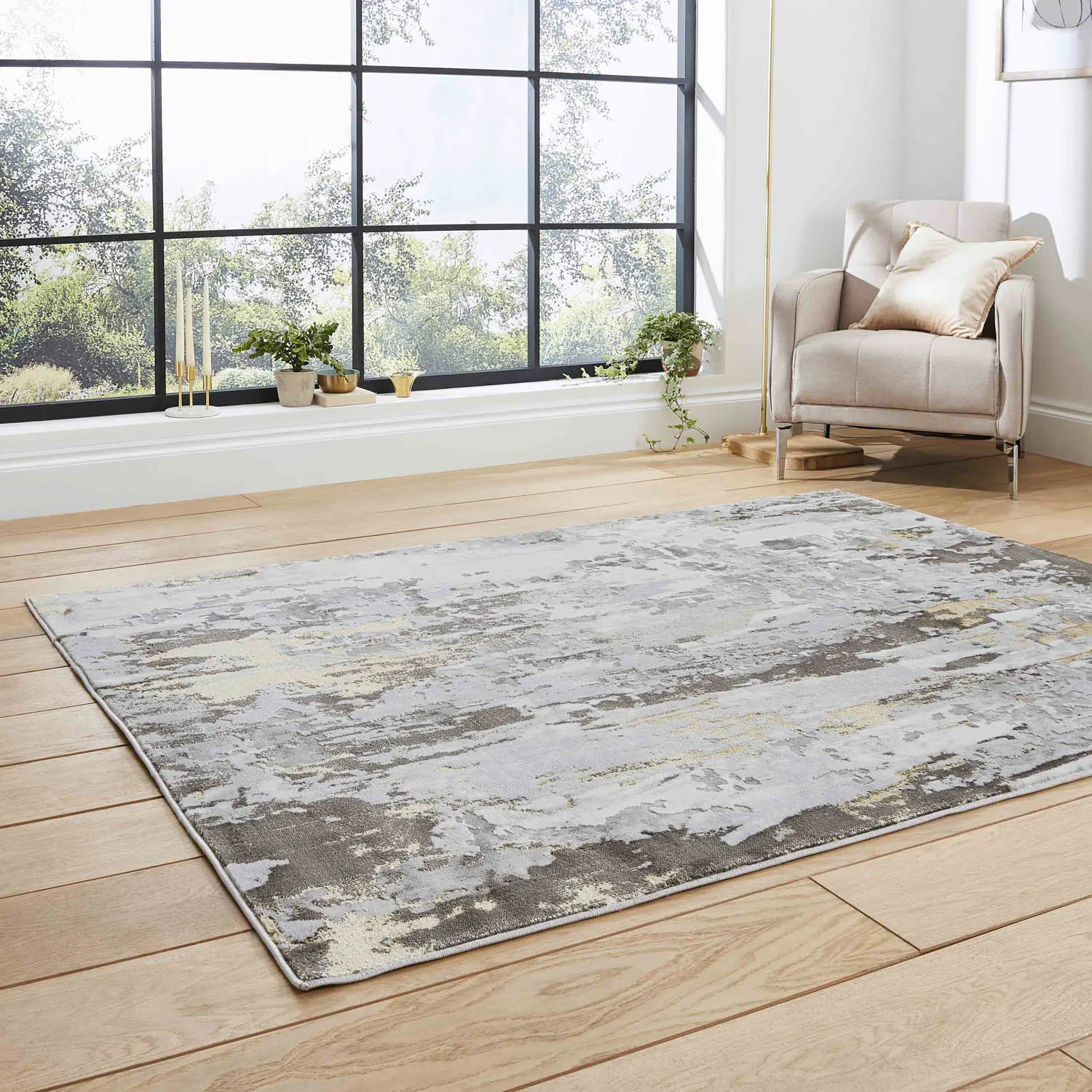 Apollo GR580 Grey/Gold Rug