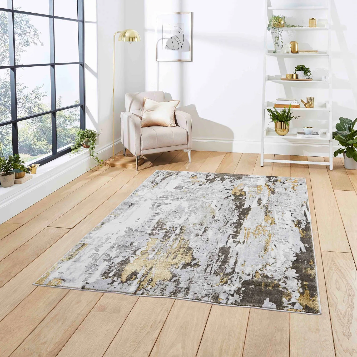 Apollo GR580 Grey/Gold Rug