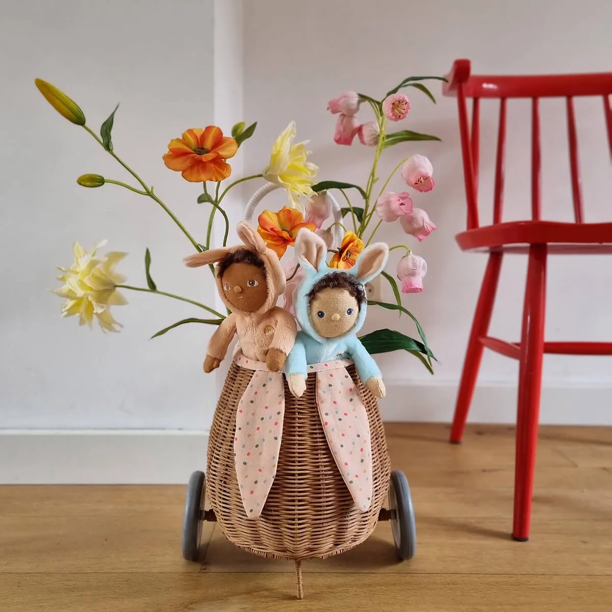 Basil Bunny Dinky Dinkum Fluffle Family Doll in Misty Blue by Olli Ella