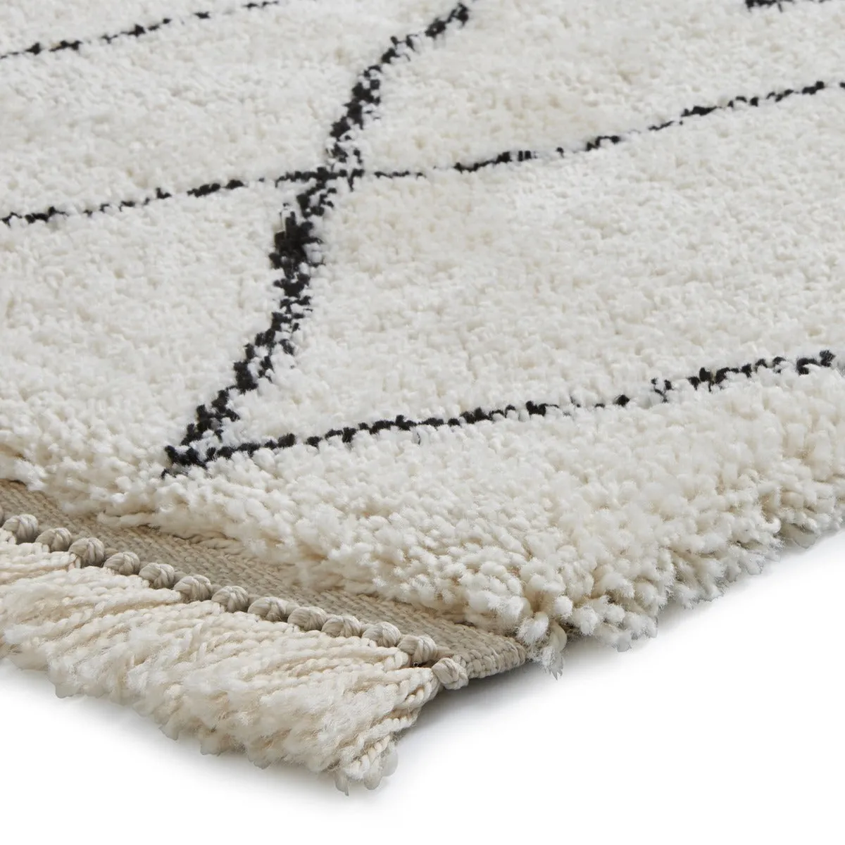 Boho White and Black Rug
