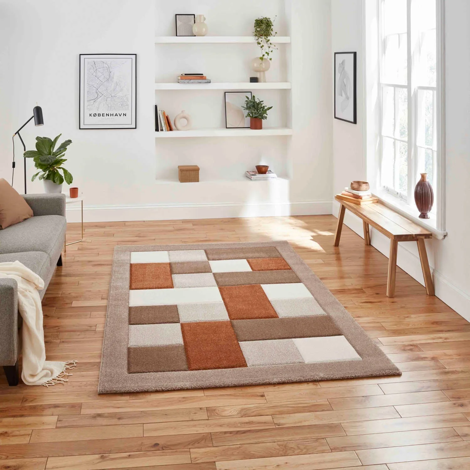 Brooklyn BRK04 Beige/Terracotta Rug