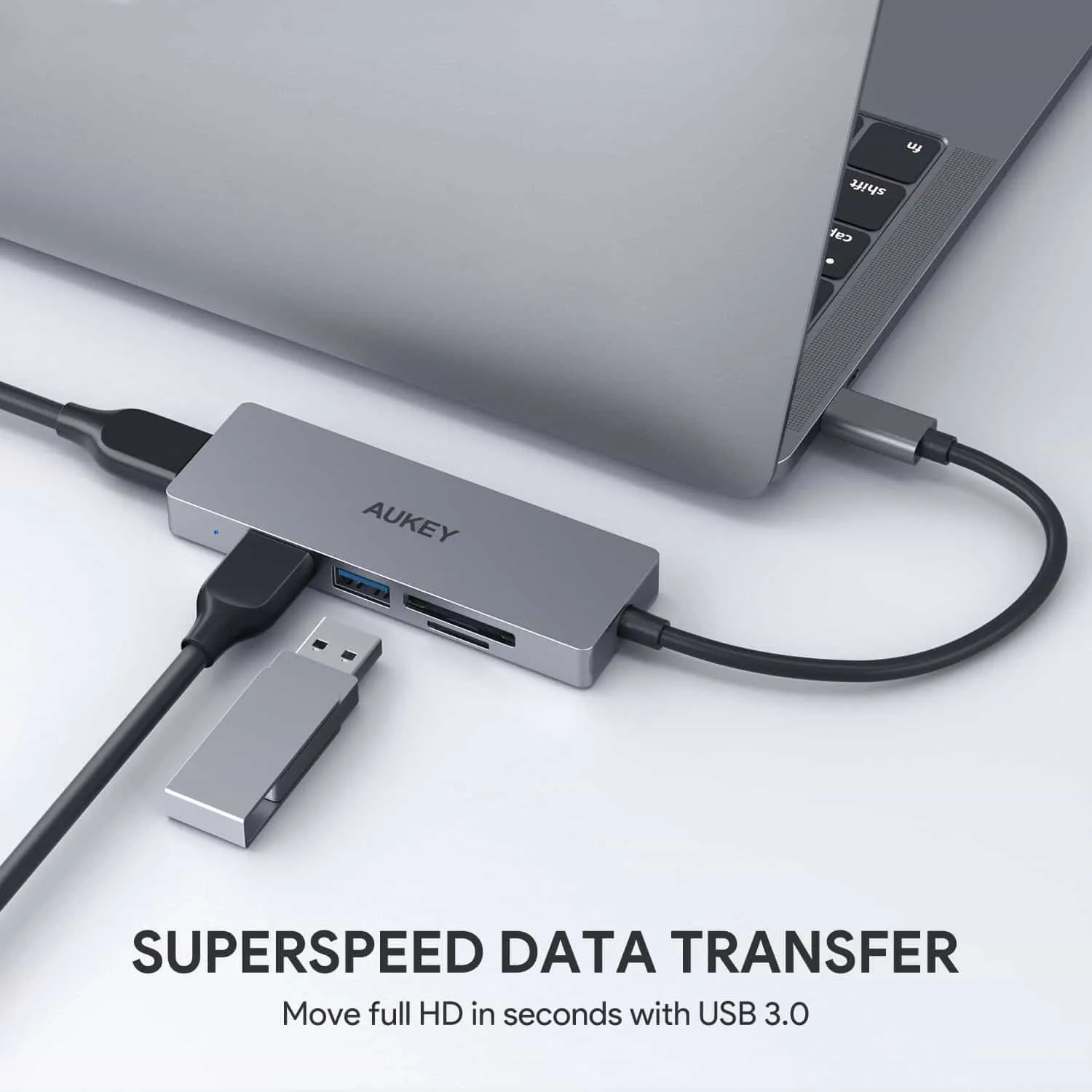CB-C63 USB-C to 3-Port USB 3.0 Gen 1 Aluminum Hub with Card Reader