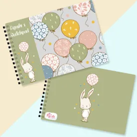 Cute Rabbit with Balloon Personalised Art Book