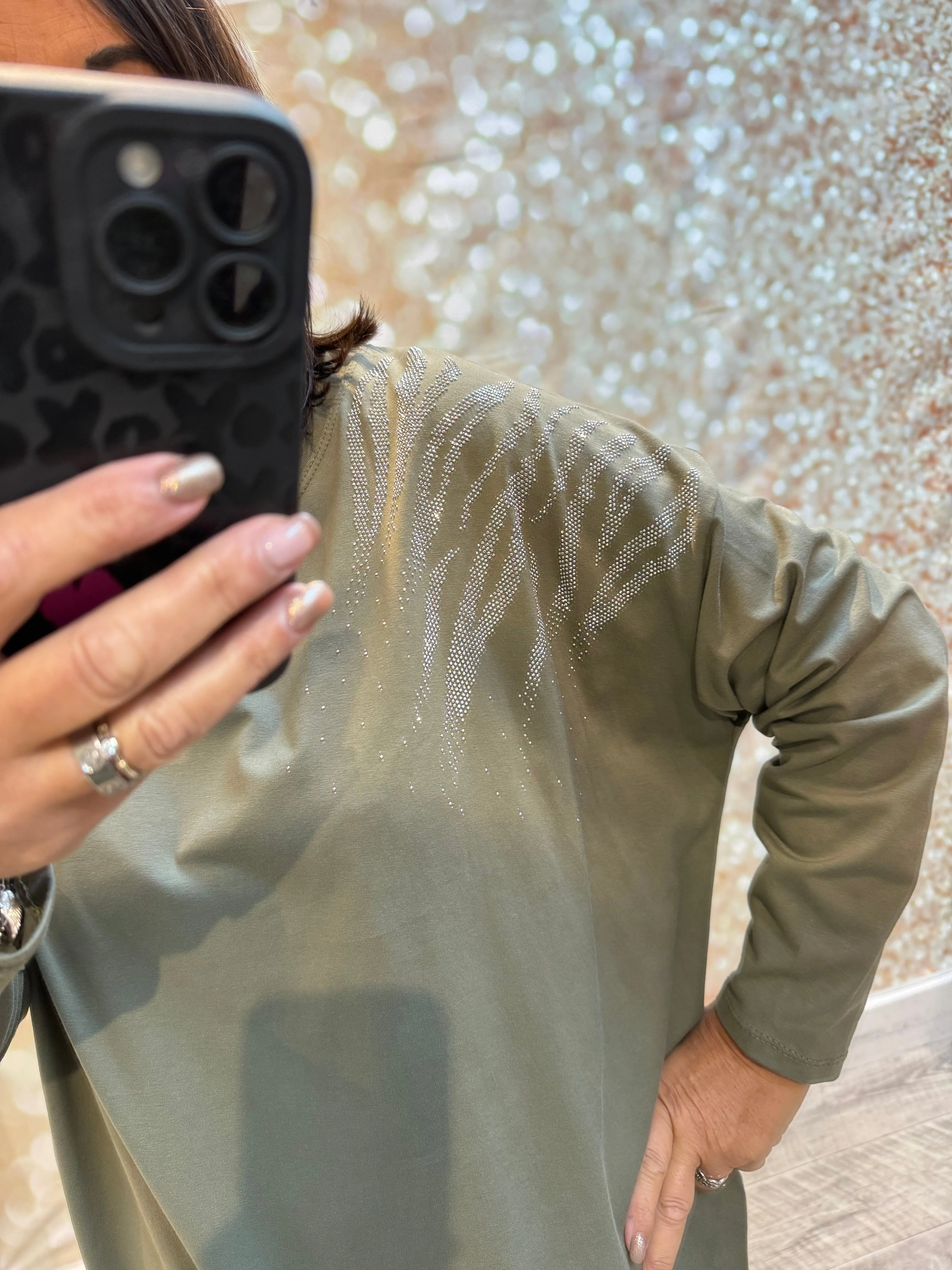 Diamante Shoulder Jersey Dress/Tunic