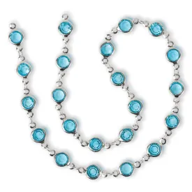 Estrellaª Linked Crystals Chain - Medium, Blue Topaz/Silver