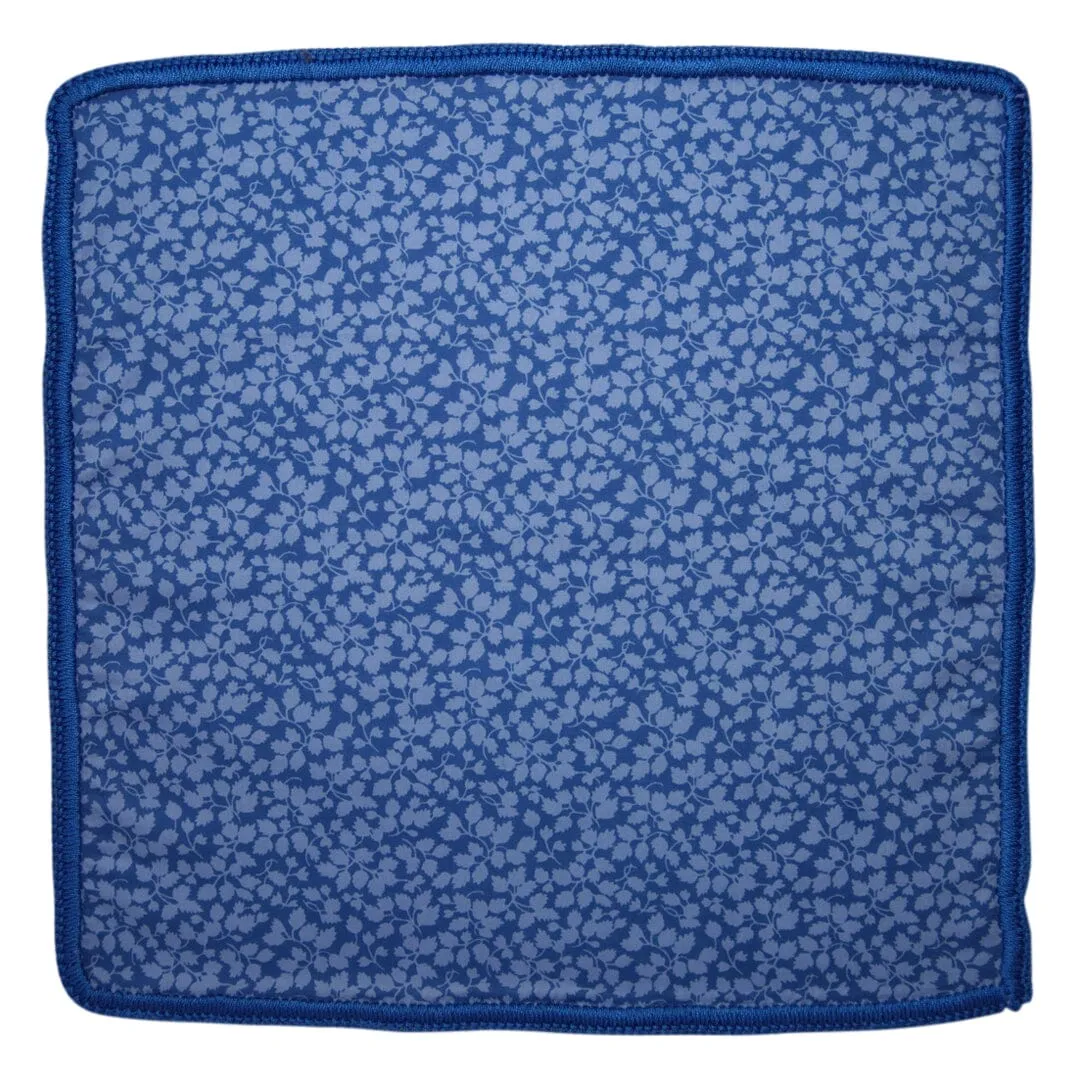Floral Blu Maya with Blue Signature Border