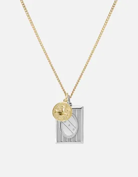 Frame Necklace, Sterling Silver/Gold Vermeil