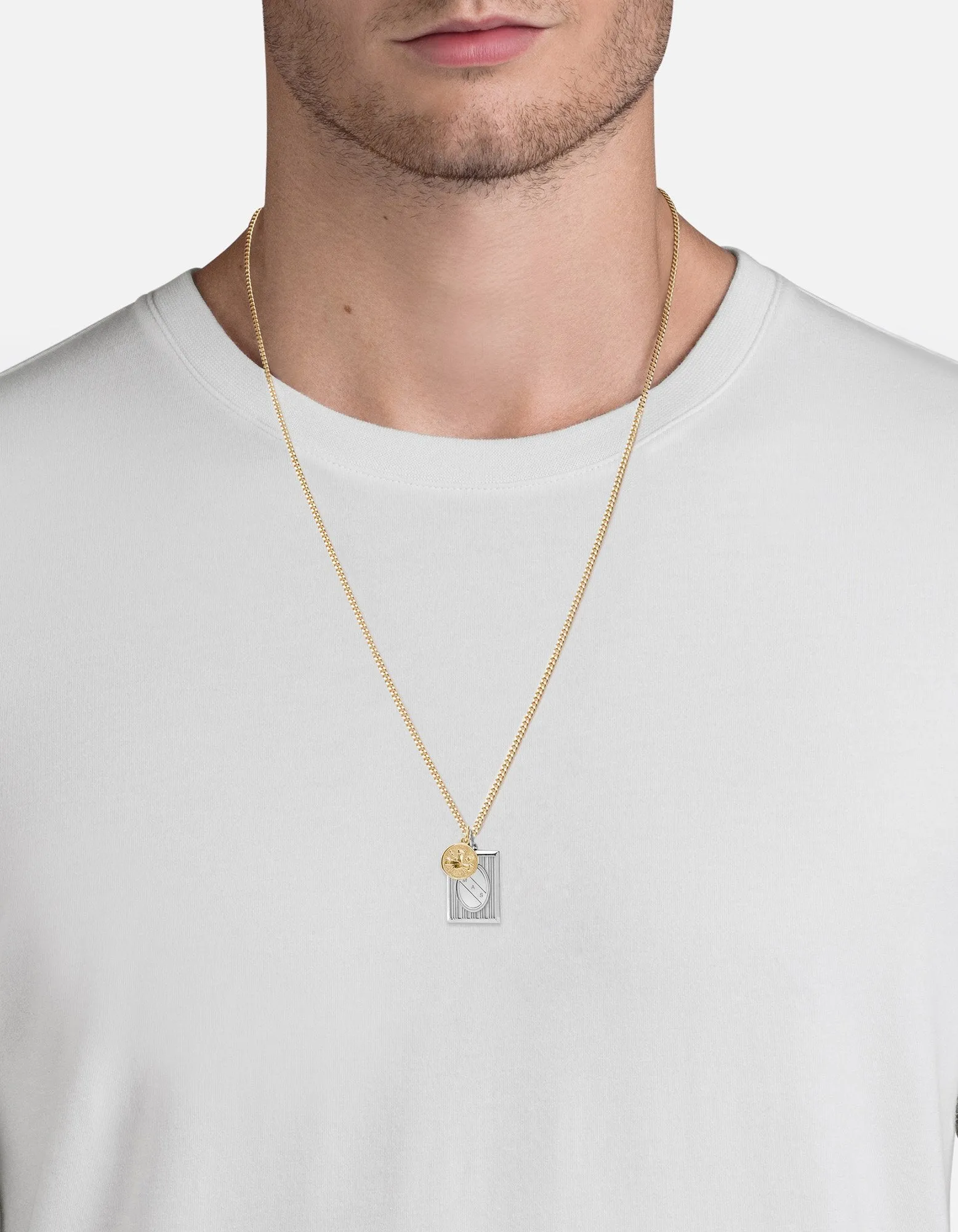 Frame Necklace, Sterling Silver/Gold Vermeil