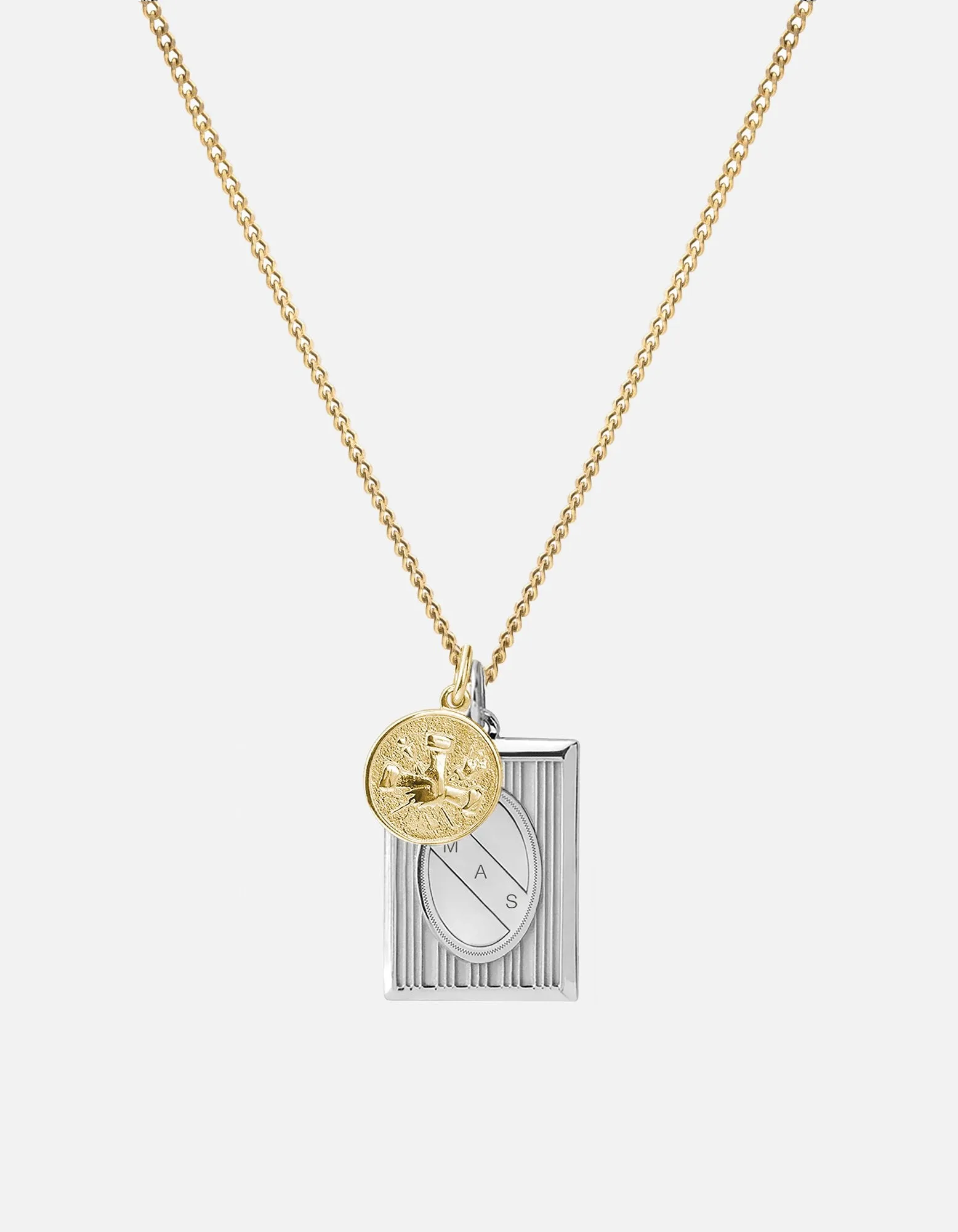 Frame Necklace, Sterling Silver/Gold Vermeil