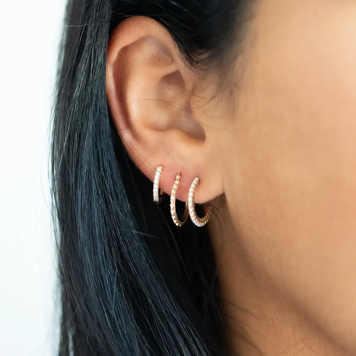 French Set Pearl Hoops