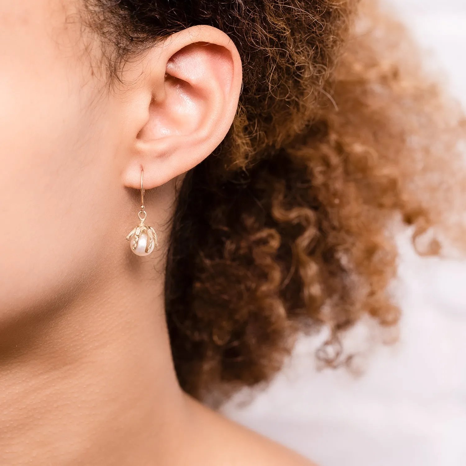 Gold Baroque Pearl Earrings