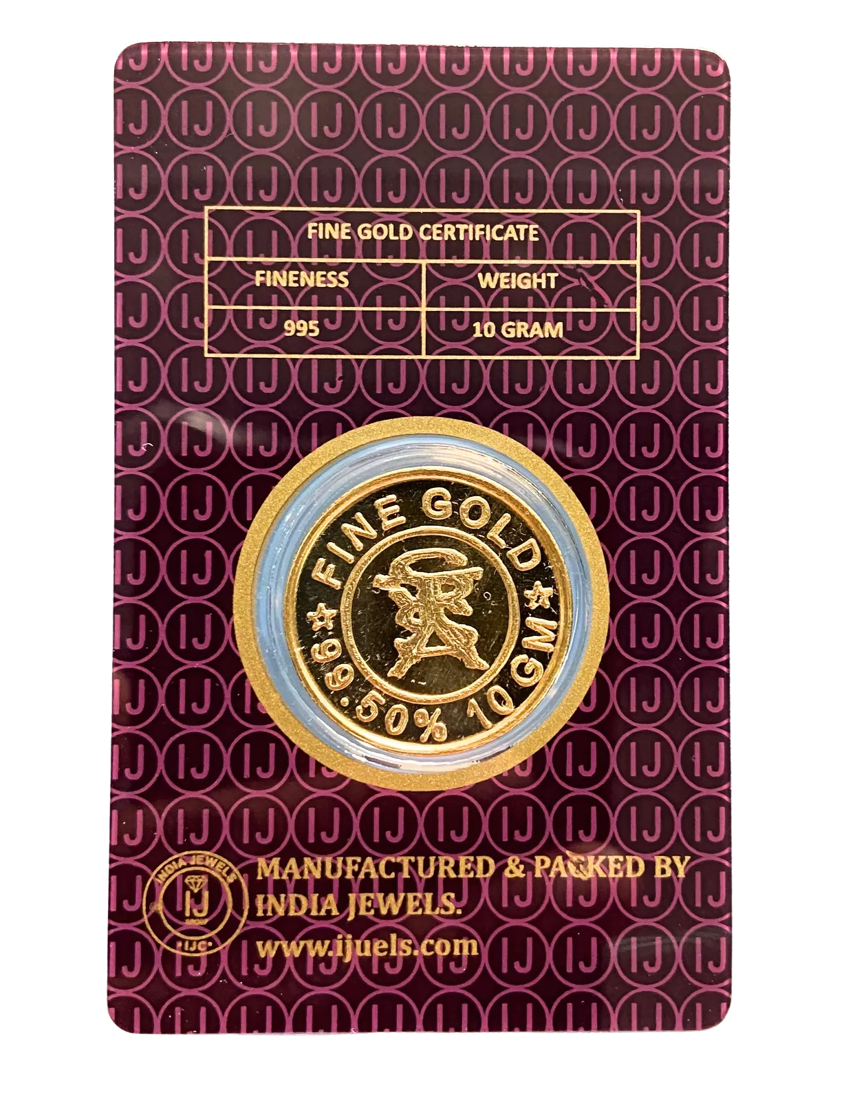 iJuels 10 gram pure gold coin 995 with certificate