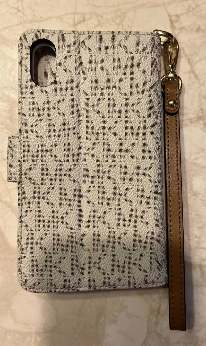 Logo Stripe Wristlet Folio Case For iPhone XR