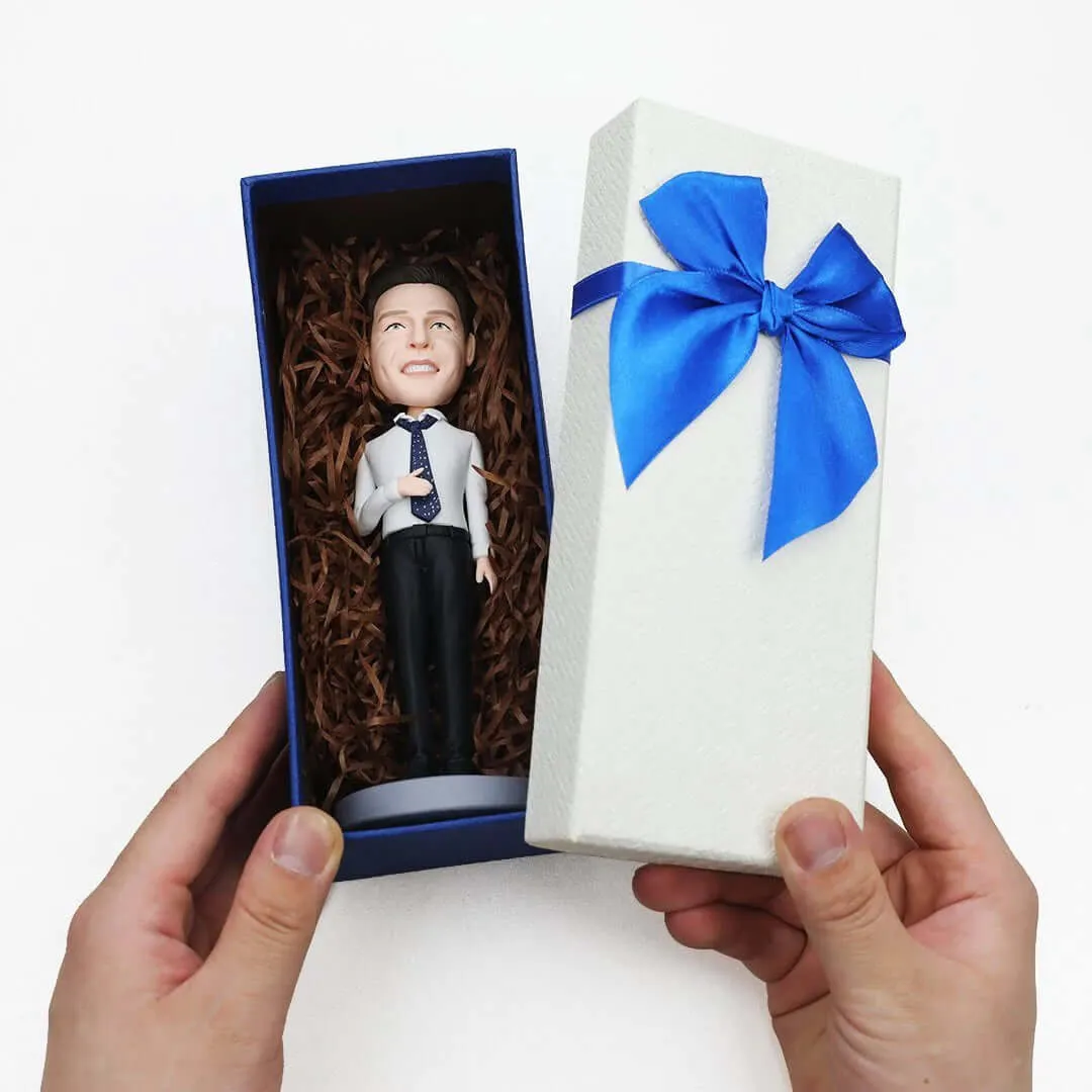 Male Boss WORLD BEST BOSS Custom Bobblehead with Engraved Text