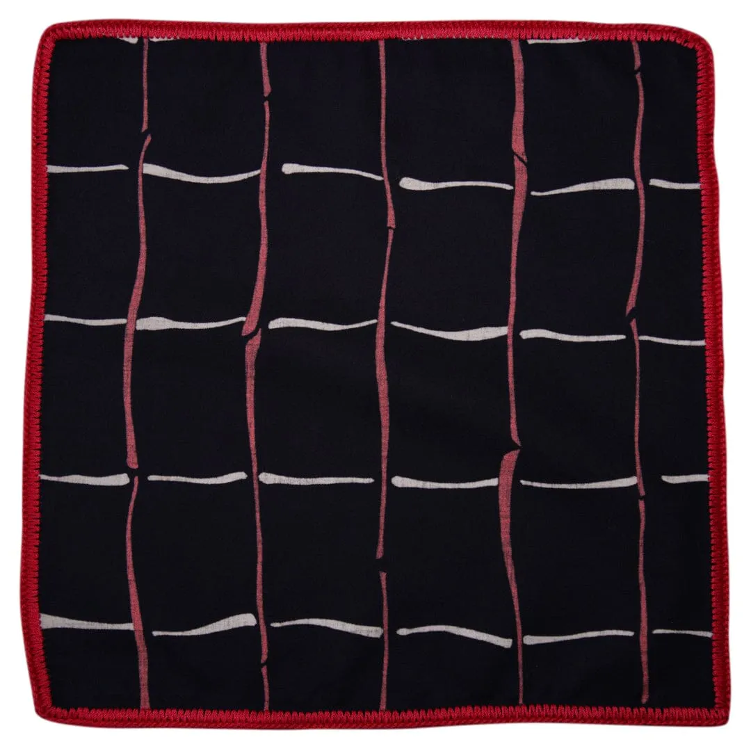 Navy Piazza with Red Signature Border