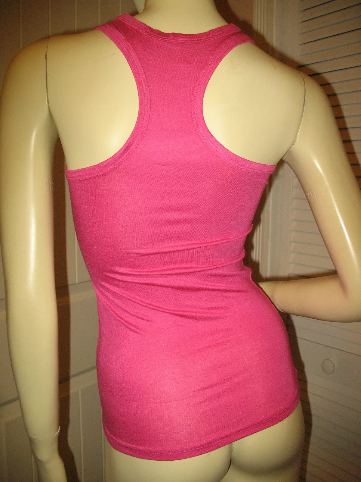 NEW Womens Solid Color Plain SLEEVELESS TANK TOP Racerback Shirt Summer Tops Clothes Clothing