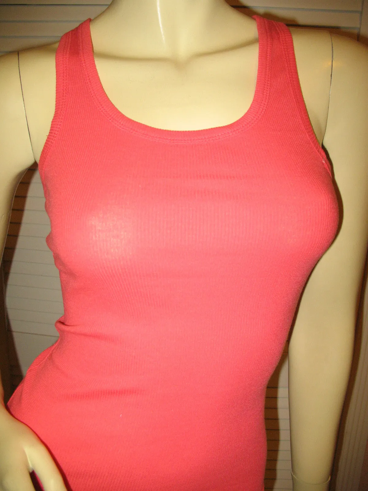 NEW Womens Solid Colored SLEEVELESS Ribbed TANK TOP Racerback Shirt Summer Tops Clothes Clothing