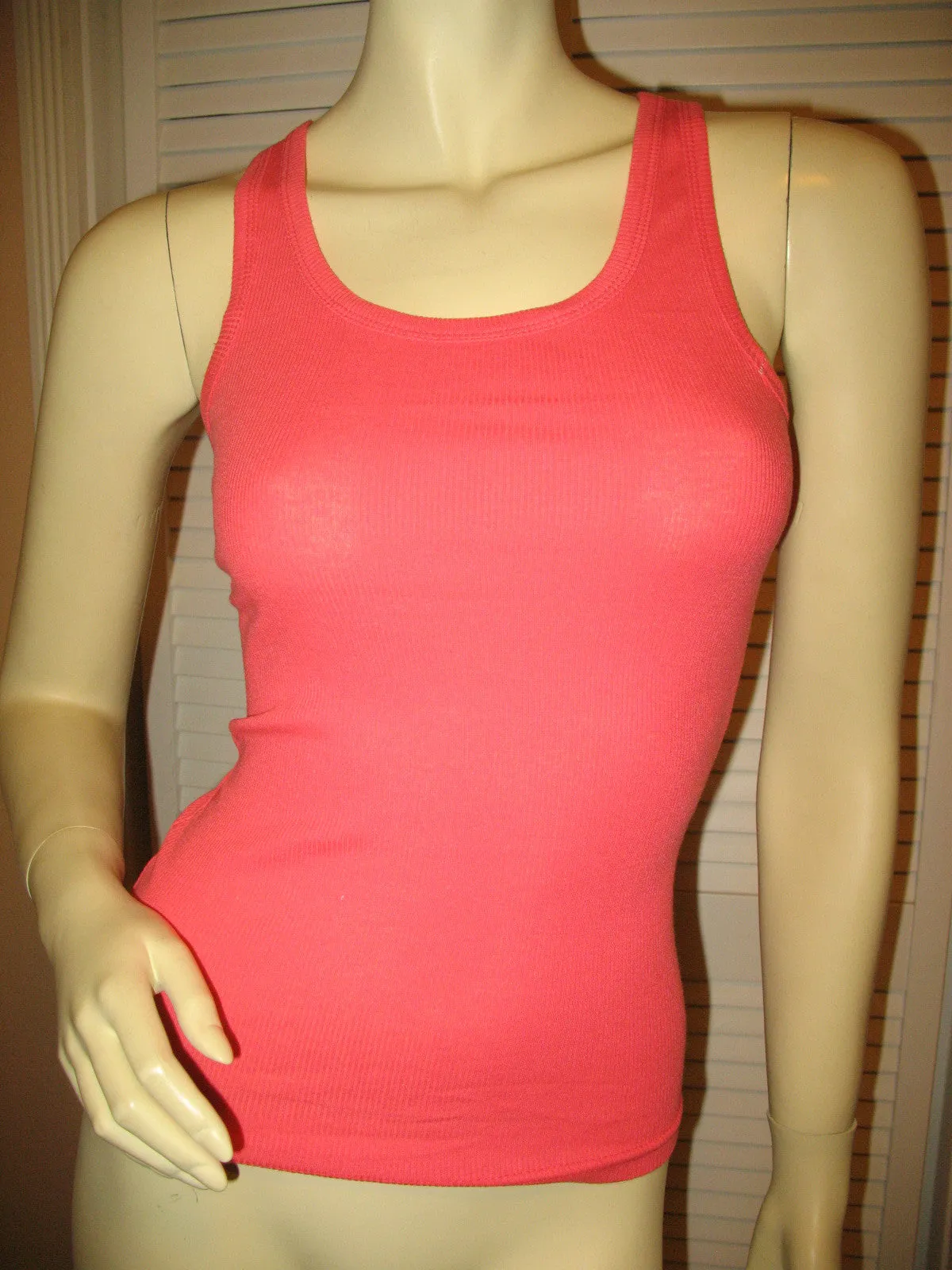 NEW Womens Solid Colored SLEEVELESS Ribbed TANK TOP Racerback Shirt Summer Tops Clothes Clothing