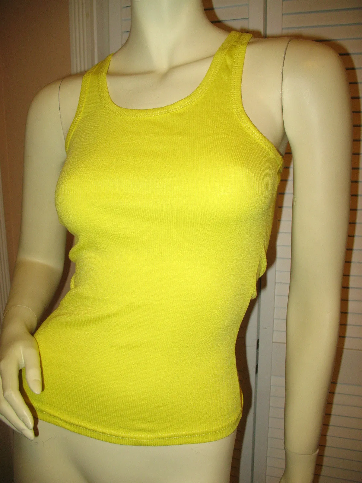 NEW Womens Solid Colored SLEEVELESS Ribbed TANK TOP Racerback Shirt Summer Tops Clothes Clothing