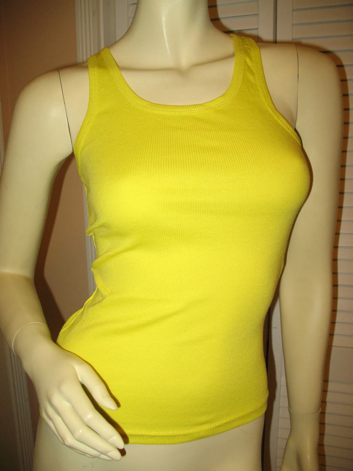 NEW Womens Solid Colored SLEEVELESS Ribbed TANK TOP Racerback Shirt Summer Tops Clothes Clothing