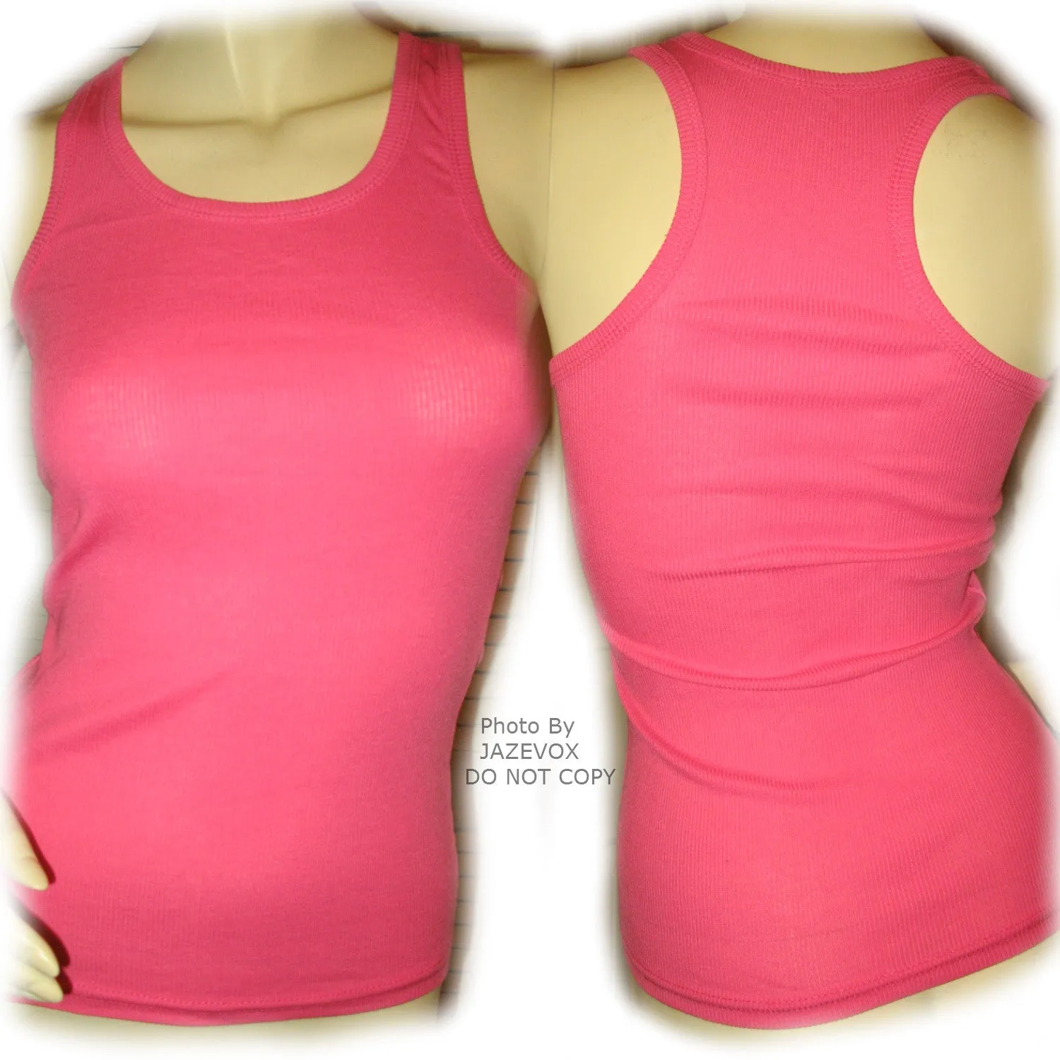 NEW Womens Solid Colored SLEEVELESS Ribbed TANK TOP Racerback Shirt Summer Tops Clothes Clothing