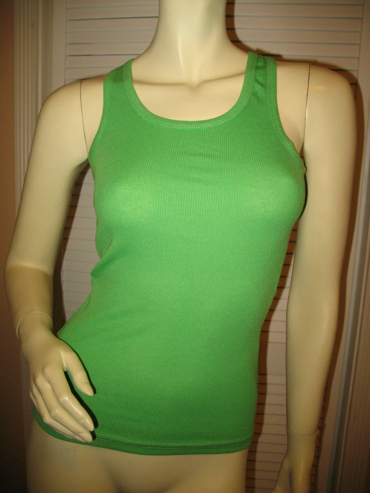 NEW Womens Solid Colored SLEEVELESS Ribbed TANK TOP Racerback Shirt Summer Tops Clothes Clothing