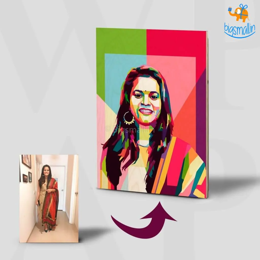 Personalized Pop Art Wooden Frame - Single Face | COD not available