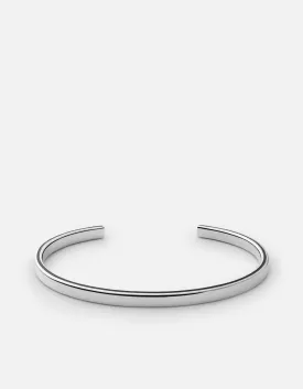 Ridge Cuff, Sterling Silver/Black