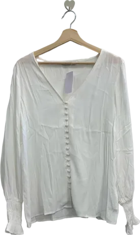 Shop Direct White Button-Down Blouse UK Size 12