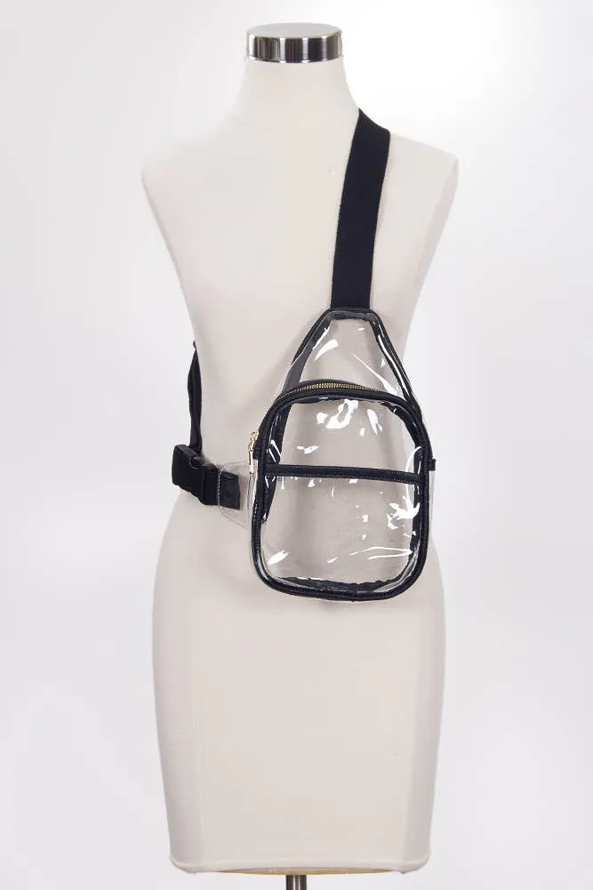 White Clear Stadium Sling Bag